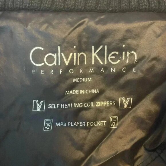 Calvin Klein Black duck down feather puffer sweater jacket size medium - Picture 6 of 8